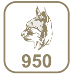 Marca paládio 950 cabeça de lince