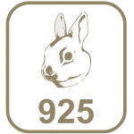 Marca prata 925 cabeça de coelho